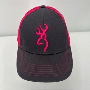 EUC Browning Pink Hunting Women's Cap Hat Mesh Adjustable Snapback OSFA Trucker